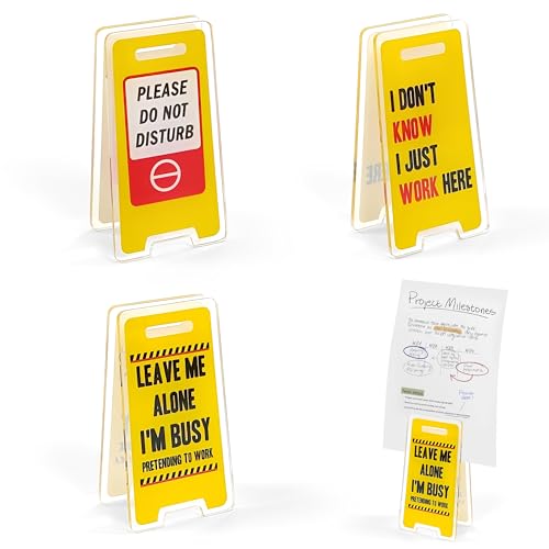 Image of 3 pcs Funny Warning Sign Photo Holder for Desk, Work Colleague Gifts