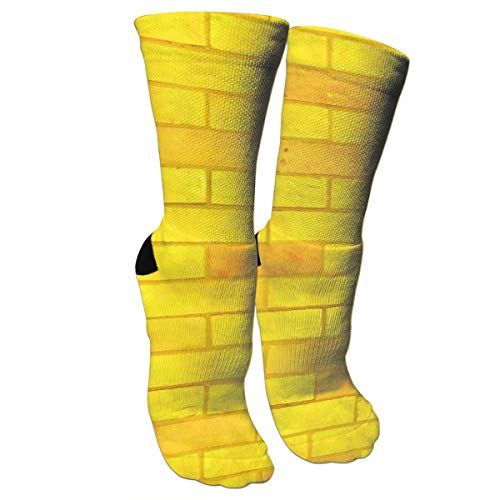 ULQUIEOR Women's Yellow Brick Road Performance Cotton Cushioned Athletic Crew Socks