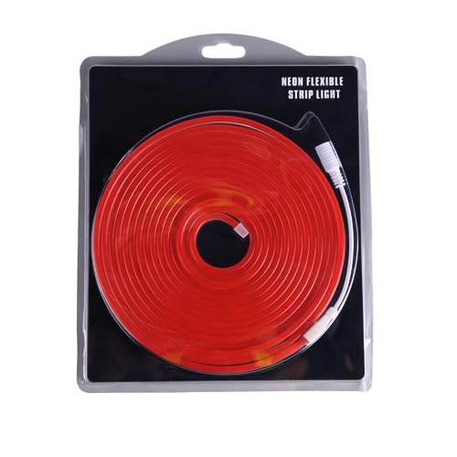 Jandei - Tira de Luz Led de Neón Flexible 12V, 5M 6x12mm 120 Leds/Metros. Color Rojo. Corte cada 2,5cm. Decoración de Interiores y Exteriores, Perfecto para Hogar, Negocio, Rótulos...