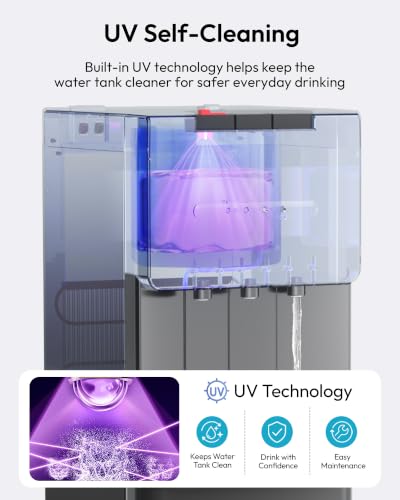 Image of Euhomy Self-Cleaning Water Dispenser, Bottom-Load Water Cooler, UV