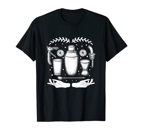 Bar Tender And Cantina Camarero Camarero Mezclador De Bebida De Cóctel Camiseta