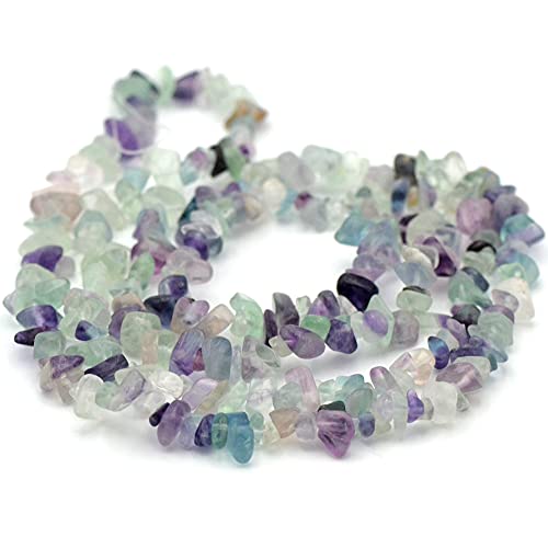 Fil/brin de 78-80 cm de perles | +/-250 perles, 8-5 mm | perle en pierre naturelle"chips baroque" en vrac idéale pour toutes créations de bijoux artisanales (Fluorite) Cover