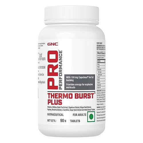 Image of GNC Pro Performance Thermo Burst Plus With Capsimax | 90 Tablets | Burns Stored Fats | Boosts Energy & Focus | Increases Metabolism | Prevents Unhealthy Cravings | Promotes Healthy Waist-To-Hip Ratio