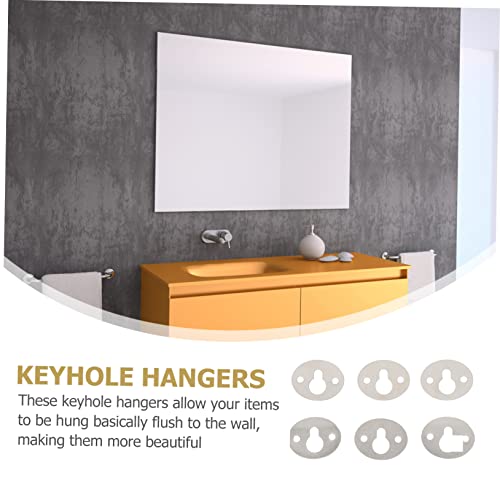 Image of DOITOOL Sets Oval Keyhole Brackets for Picture Frames Shelf Hanging Tools Easy Install Pcs
