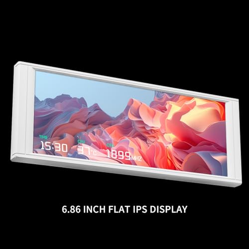 Image of Trofeo Vision LCD White 6.86-inch Magnetic IPS Case Water Cooling Display, 1280x480 Resolution, Endless Themes to Customize