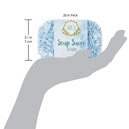 Aira Soap Saver - Soap Dish & Soap Holder Accessory - Bpa Free Shower & Bath Soap Holder - Usa Made - Drains Water, Circulates Air, Extends Soap Life - Easy To Clean, Fits All Soap Dish Sets - Seaside #TOP2
