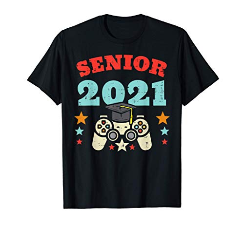 Senior 2021 Game Controller Gaming Graduation Gamer Him Men t-shirt