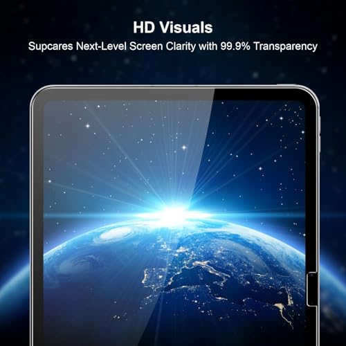 Image of SupCares Tempered Glass for iPad Pro, (M5, M4) (11 Inch) With Installation Kit | Military-Grade Gorilla Screen Protector | Edge to Edge Coverage | Transparent