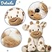 Hopearl Adorable Plush Cow Toy Floppy Dairy Cattle Soft Stuffed Animal Cute Birthday Gifts for Boys Girls Kids Toddlers, Light Brown, 9''