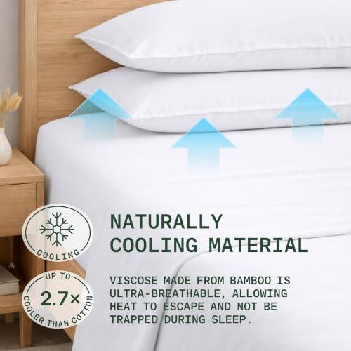 Image of TRUE BAMBOO Sheets Set Full Size - Silky Soft & Cooling - White