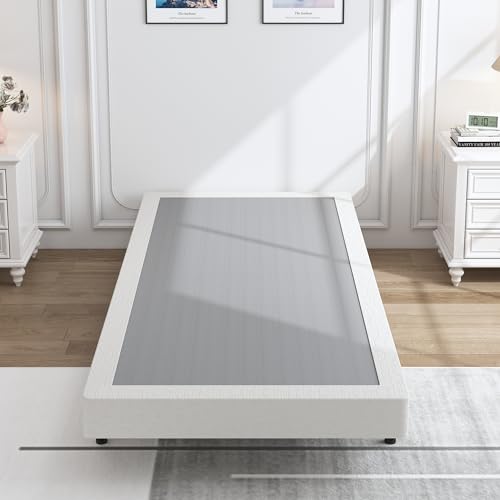 Twin Size 5-Inch Heavy Duty Box Spring with Fabric Cover - 2500LBS Weight Capacity Metal Mattress Foundation