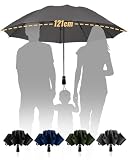 Chakipee Paraguas Plegable Antiviento - Viento Invertido Automatico XXXL Gris DIA 120cm Mujeres y Hombres Grandes - Resistente al Prueba de Viento Compacto con 10 Varillas 210T