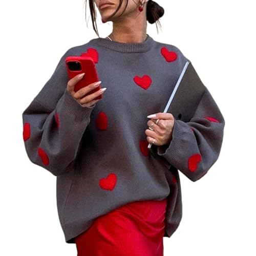 Coquette Sweater Oversized Heart Sweater Cutecore Cute Sweaters Pullover Fall Tops Christmas Cardigan