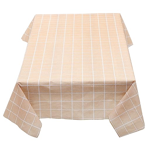 Wakauto Thickened Peva Plaid Rectangle Tablecloth and Spill for Dining Kitchen Table Wrinkle Resistant Heavy Duty Cover Compatible with Metal Glass Wooden Tables for Parties and Picnics