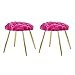 GIA Home Furniture Series Hocker, Samt, Kreuz, gewebt, Fuchsia, 2 Stück