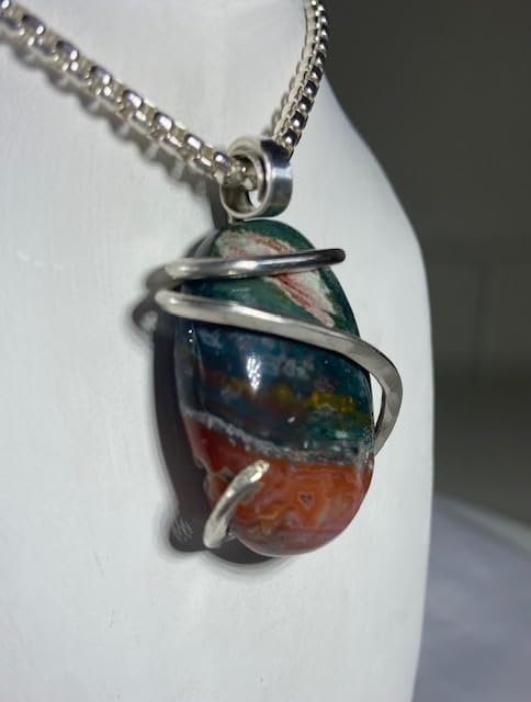Bloodstone Pendant Necklace 925 Sterling Silver by Isabella Roth - Image 2