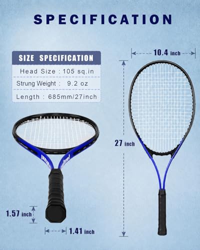 Lot de 2 raquettes de tennis de 68,6 cm adaptées pour débutants