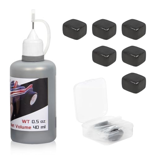 3 OZ Tungsten Putty Weights for Pinewood Car (6 Pcs, 0.5 OZ Each) and 1 Pc 40ML Graphite Lubricant Powder, Derby Putty Weights for Fast Speed and Fly Fishing Lure Sinkers