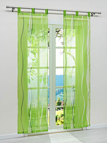 Cortinas traslúcidas de gasa para ventanas modernas con patrón de ondas chic 2
