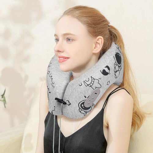 Bluetooth Travel Neck Pillow Electric Neck Massager with Heating Neck Pillow Speaker for Home, Party, Outdoor, Sleep, Travel, Gaming and Gift - Image 3