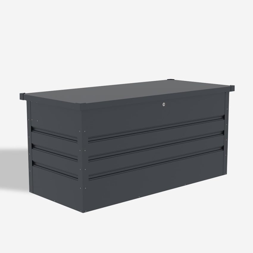Produce Shop Baule da Esterno Giardino Contenitore in Acciaio 132x61x62cm Chamonix