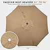 Blissun 9ft Patio Umbrella Replacement Canopy, Market Umbrella Top, Outdoor Table Umbrella Canopy for 8 Ribs, Canopy Only (Tan)
