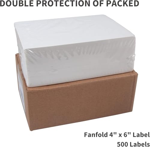 L LIKED 500 Fanfold 4" x 6" Direct Thermal Shipping Labels, with Perforated Line for Thermal Printers - Compatible with Zebra & Rollo Printer image 8