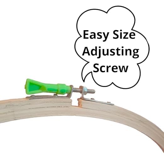 Image of i5Mart 18 Inch Wooden Aari Work Frame (Round) - Premium 3-Ply Maggam & Zardosi Embroidery Hoop - Adjustable Plastic Tension Screw - Perfect for Blouse Necklines, Bridal Projects, Hand Embroidery & Craft. (Value Duo Pack (18 Inch x 2))