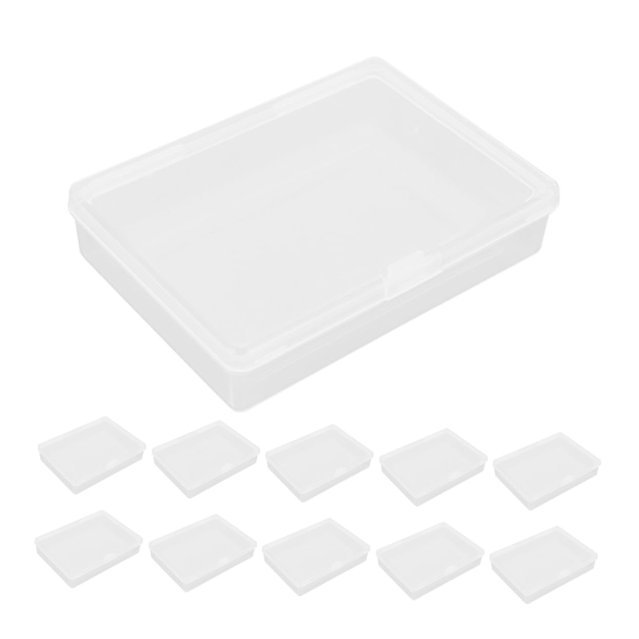ORFOFE 12pezzi Contenitore per Carte da Gioc Plastica Trasparente con Coperchicernierato Scatola Porta Carte per Collezionabili US Casa Ufficio Organizzazione Efficiente