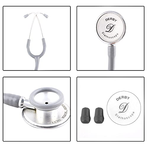 Image of Oriley Prime Tone Super- Silver Stethoscope Heart Beat Monitoring Chest Piece Medical Instrument for Doctors, Nurses (Silver)