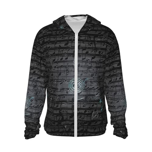 Sweat à capuche léger manches longues motif musique anti-UV UPF 50+