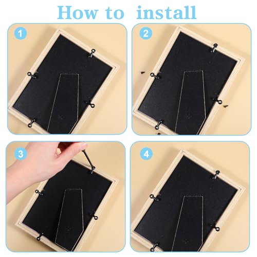 Image of Ptwola 200 Pieces Picture Frame Corner Turn Button Fasteners Set Metal Photo Frame Tabs Screws Mounting Hardware Backing Board Clips for Crafts Hanging Pictures Framing Repair Supplies