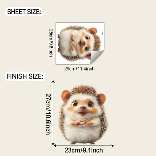 Vinilo decorativo adhesivo erizo para pared, impermeable miniatura 2