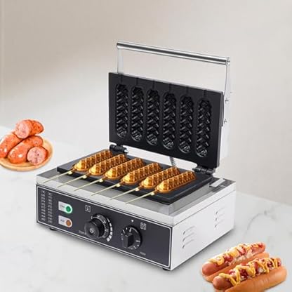 Waffeleisen Maschine Temperaturregelung Maker 1500W Antihaftbeschichtung für Restaurants Kiosken Kantinen Imbissbuden 38.5 * 27.5 * 22.5CM – Bild 4
