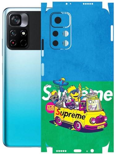 Image of AtOdds - Full Body Back Screen Guard Protector Film - Lamination Wrap Skin Sticker Compatible with Poco M4 PRO (5G) | Scratchproof Matte Finish (Simps)