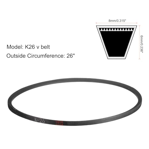 QUARKZMAN 4 Stück Keilriemen Zahnriemen K26 Gummi Antriebsriemen 26/660,4mm Teilungslänge 0,3/8mm Dicke K-Profi Flachriemen Gummiübertragungsriemen Antriebskeilriemen für Kraftübertragung