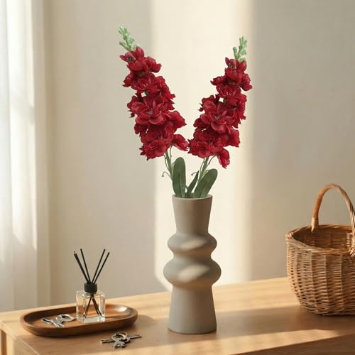 Image of Decor & More 2 PCS Realistic Silk Delphinium Long Stem Artificial Flowers Bunch Without Pot | Artificial Flower for Decoration | Long Artificial Flowers for Big Vase | Home & Restaurant (Without Pot)