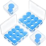 14 Pairs Silicone Ear Plugs for Sleeping Soft Reusable Moldable Silicone Earplugs Gel Ear Plugs Noise Cancelling Earplugs with Case for Swimming, Snoring, Concert, Airplane (Blue)