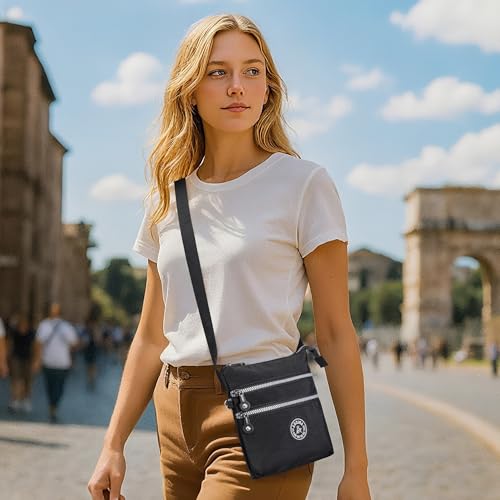 Image of AOCINA Small Wallet Purse Canvas Mini Purse Crossbody Phone Purse Bag for Girls Teens Boys Women