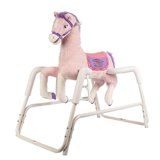 Rockin' Rider Lacey Talking Plush Spring Horse,White