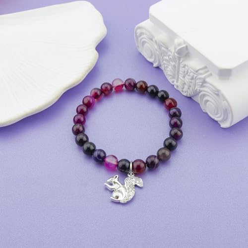 Image of MollyQueen Cute Squirrel Gifts - Squirrel Jewelry Bracelet Inspirational Gift for Friend