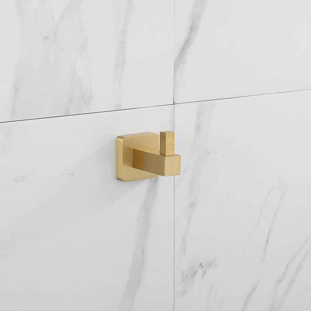Toallero de latón y accesorios de baño en oro cepillado para colgar