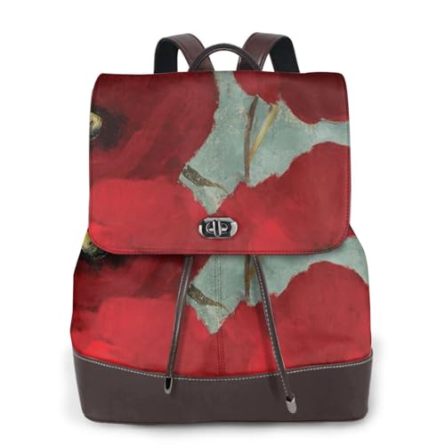 Sac à dos femme léger contre la pluie et le vol imprimé floral noir