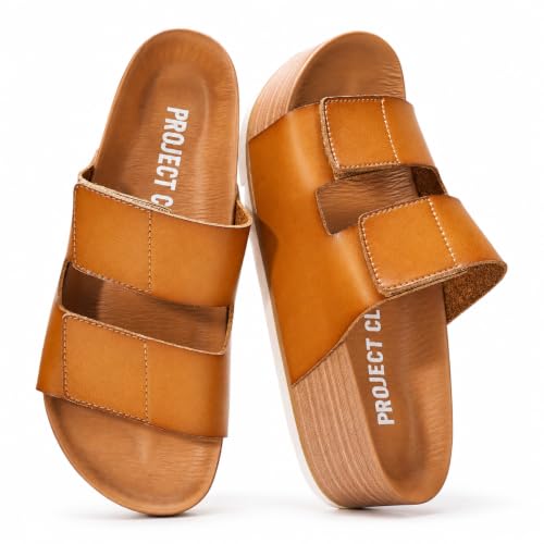 Image of Project Cloud 100% Genuine Leather Platform Sandals Women Footwear-Beach Essentials Summer Wedges with Plush and Soft Insole-Non Slip & Lightweight Wedge Sandals For Women 2026