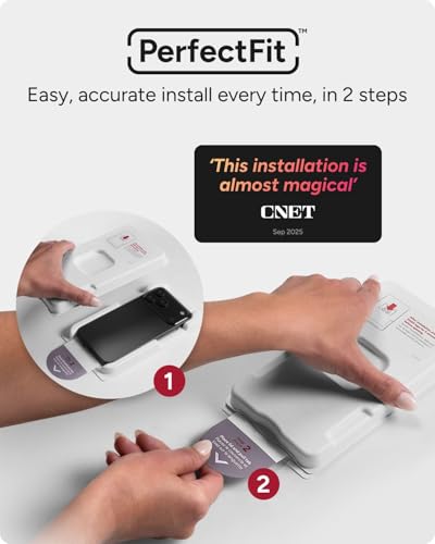 Image of ZAGG Glass Elite Privacy Screen Protector for iPhone 17 Pro Max - 5X Stronger Tempered Glass, ClearPrint Technology for Smudge Free Clarity, Smooth Feel, Full Coverage, InvisibleShield, Easy Two-Step Installation