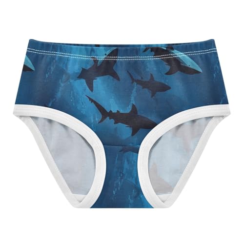Wusikd Deep Sea Sharks Girls' Underwear Cotton Girls Briefs Soft Toddler Underwear 2T
