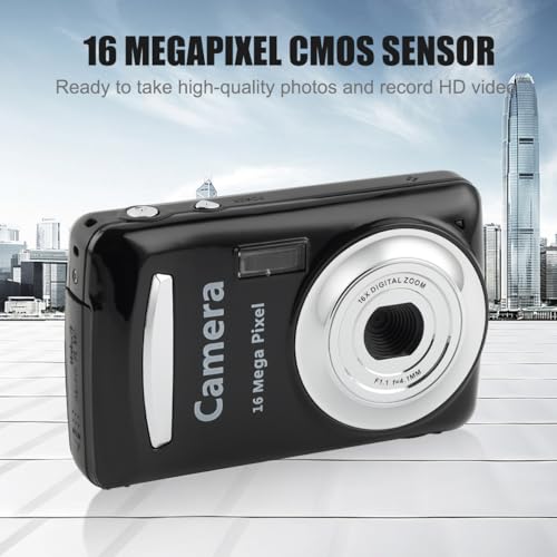 Acuvar Câmera digital compacta de 16 MP para fotos e vídeos com tela LCD de 2,4 polegadas, entrada d