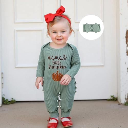 My First Halloween Baby Girl Outfit Pumpkin Onesie Romper Long Sleeve Jumpsuit Infant Newborn Outfits Clothes3
