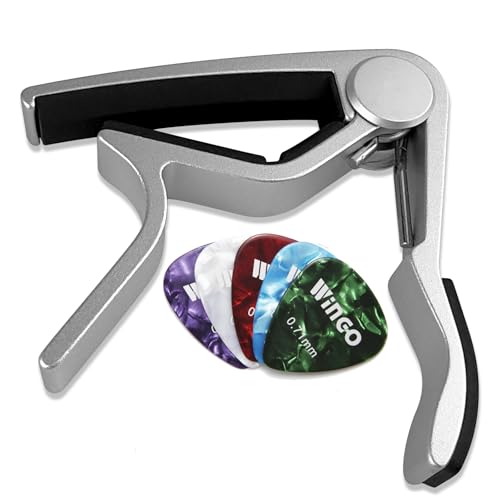 image for WINGO Guitar capo for 6 String Steel Acoustic and Electric Guitars wit