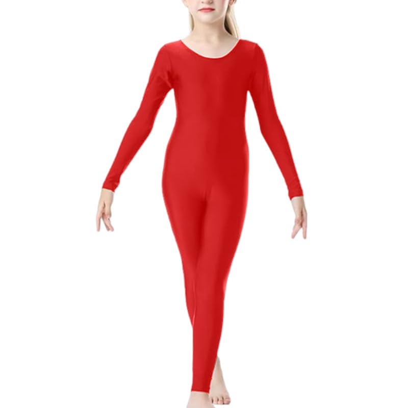 Prime fashions Combinaison de danse sans pieds à manches longues et encolure dégagée pour ballet, danse, acrobatie, performance de gymnastique